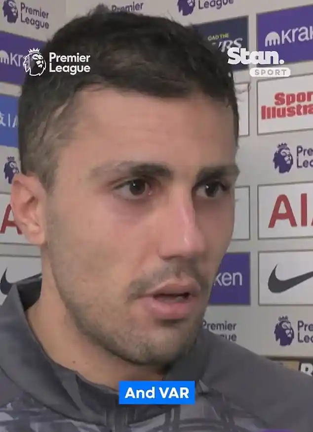 Rodri Claims Referees Are Influenced by Manchester City’s Past Success After Controversial Goal Stands in Tottenham Draw