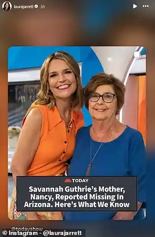 Today Show Co-Hosts Rally Around Savannah Guthrie as Authorities Investigate Her Missing Mother in Tucson Arizona