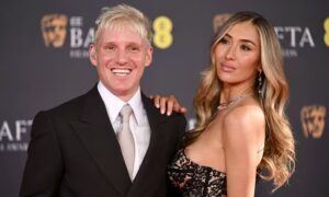 Sophie Habboo stuns in black lace gown as she joins Jamie Laing to host EE BAFTA Film Awards 2026 at the Royal Festival Hall in London