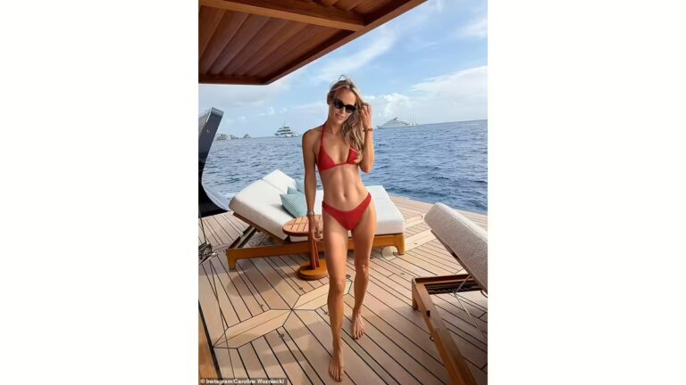 Former tennis champion Caroline Wozniacki stuns fans with red bikini yacht photos during luxury Caribbean vacation in Saint Barthelemy
