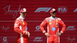 Charles Leclerc and Lewis Hamilton