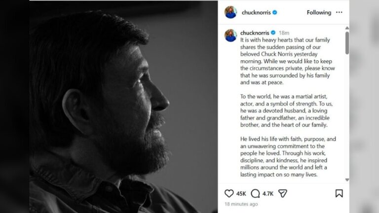 Fans mourn as Hollywood legend Chuck Norris passes away leaving lasting impact in the United States