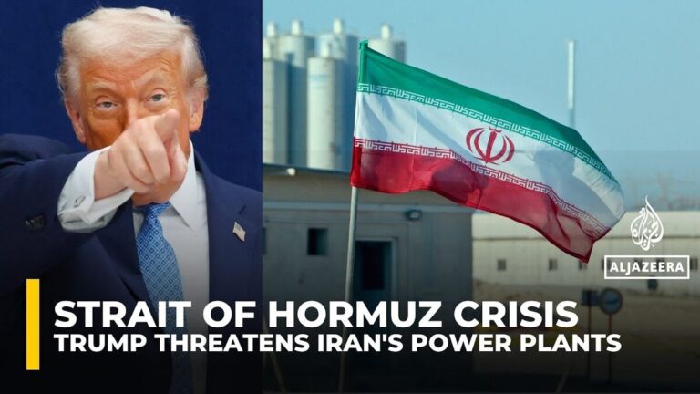 Donald Trump threatens Iran with strikes on power plants if Strait of Hormuz remains blocked in Middle East