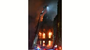 Massive fire destroys historic Forsyth Building and shuts down Glasgow Central Station causing travel chaos in Glasgow
