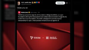 Justin Sun pushes Tron network into Agentic AI Foundation partnership to power autonomous AI transactions in global blockchain ecosystem