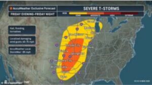 Meteorologists warn millions of Americans of hurricane force winds tornadoes and hail across Texas Oklahoma Kansas and Missouri