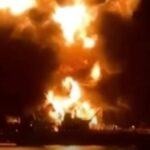 Oil Tankers Ablaze