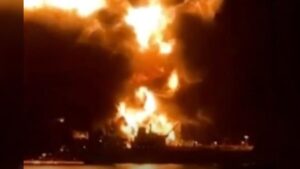 Oil Tankers Ablaze