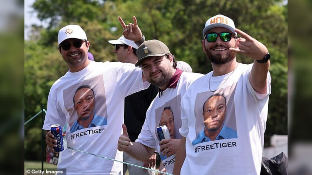 Tiger Woods draws fans wearing mugshot t-shirts at Houston Open after DUI arrest in Florida