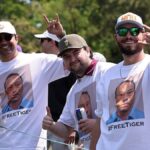 Tiger Woods draws fans wearing mugshot t-shirts at Houston Open after DUI arrest in Florida