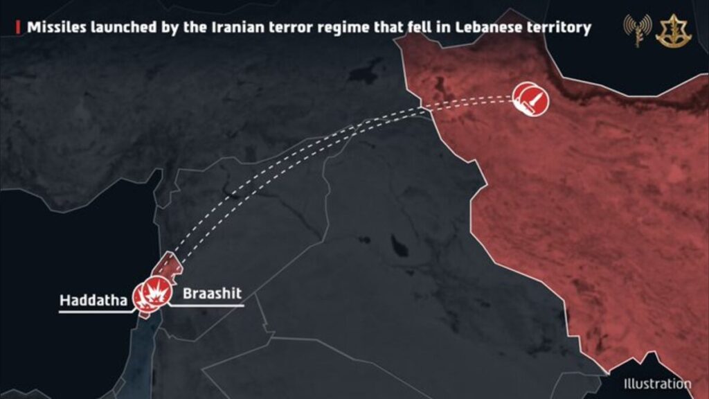 Two missiles launched last night by the Iranian terrorist regime towards Israel—fell in Lebanese territory