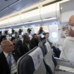 ABOARD THE PAPAL PLANE — Pope Leo XIV arrived in Angola after a two-and-a-half-hour flight from Cameroon on April 18