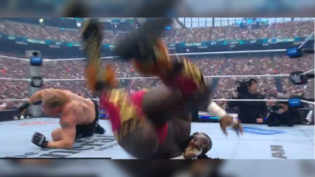 Brock Lessnar and Obafemi Fighting At Wrestlemania 42