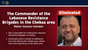 ELIMINATED: Maher Qassem Hamdan, the Commander of the Lebanese Resistance Brigades terrorist organization in the Chebaa area in southern Lebanon