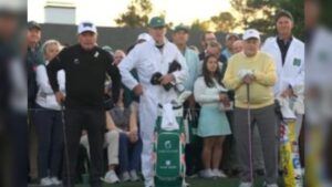 Gary Player stuns global golf fans with iconic honorary tee shot moment at Augusta National during the Masters Tournament