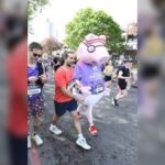 Harry Styles fans spark wild theory as Daddy Pig runs London Marathon and raises charity funds across London streets