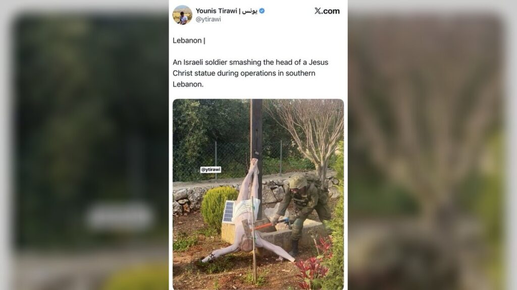 Israeli Soldier Smashing Head of Jesus