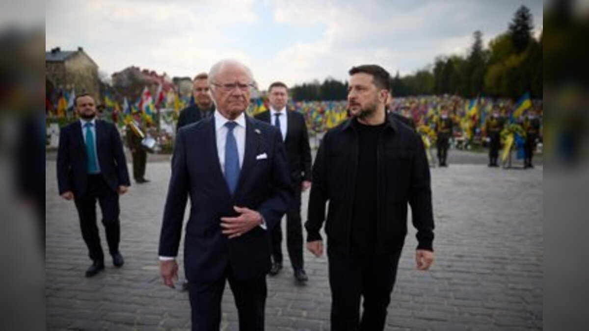 King of Sweden Carl XVI Gustaf and Volodymyr Zelensky