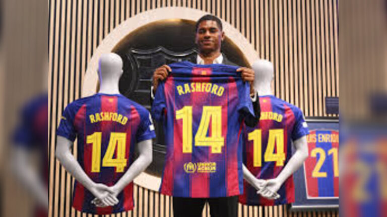 Marcus Rashford thrives at FC Barcelona in Spain while transfer rumours circulate about Manchester United forward future uncertainty