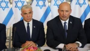 Naftali Bennett And Yair Lapid Launch Unite Political Party In Tel Aviv Israel Ahead Of National Elections Shake Up