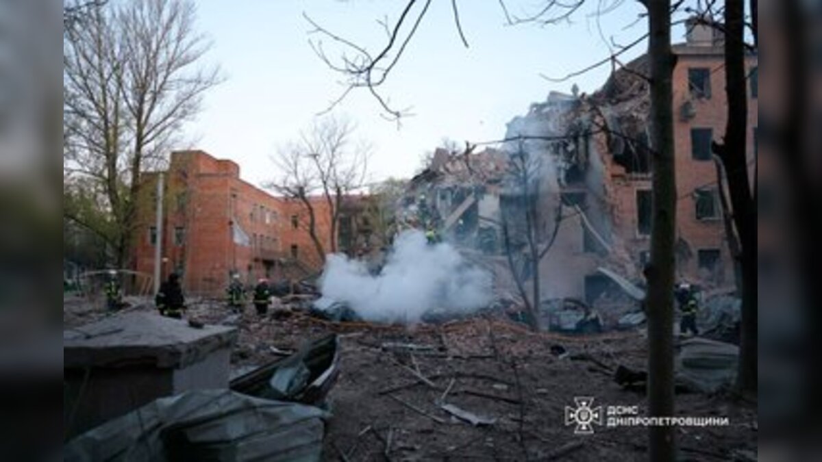 Rescue operations are ongoing at the site of the strike on a residential building