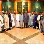 Tinubu hosts Opeyemi Bamidele and Uba Sani at Aso Rock Villa in Abuja during APC political talks