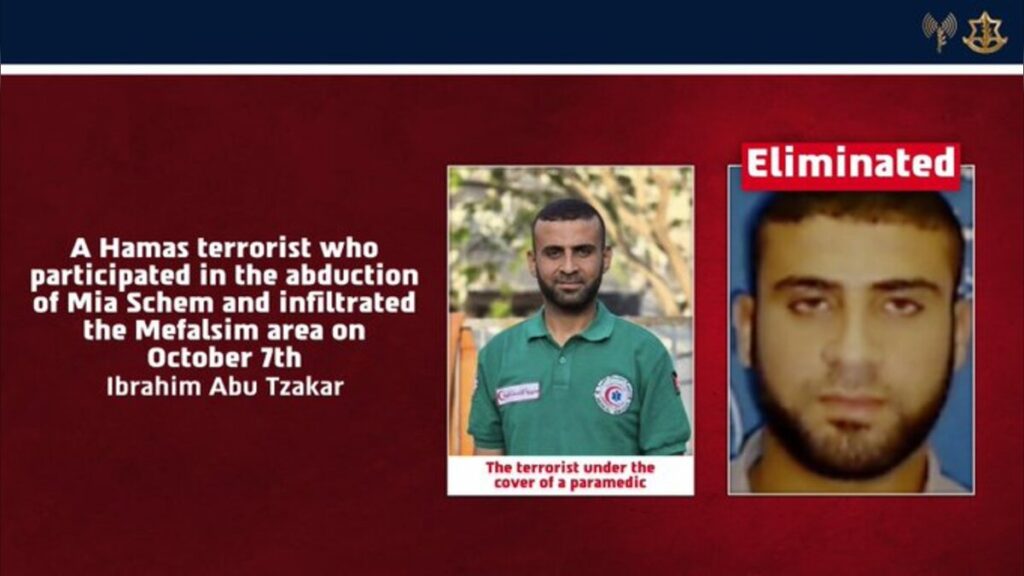 Israeli Military Kills Ibrahim Abu Tzakar, Hamas Operative Accused of Leading Attacks From Gaza and Joining Mia Schem Abduction