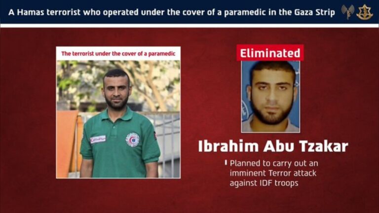 Ibrahim Abu Tzakar, a terrorist operating under the cover of a paramedic