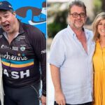 Kate Garraway beams as Kate Garraway supports Liam Halligan at Herne Hill Velodrome in London emotional cycling send off
