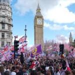 Police deploy thousands of officers across London as protesters ignite flares during massive dual rally confrontation in central capital streets