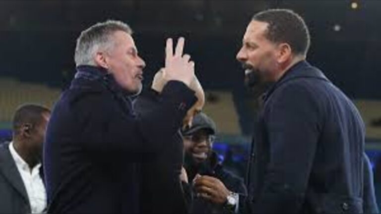 Rio Ferdinand Taunts Jamie Carragher Over Social Media Spat During Manchester United vs Liverpool Clash at Old Trafford England
