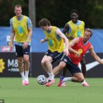 England Stars Clash and Compete as Marcus Rashford and Anthony Gordon Face Selection Tension During High-Intensity Training in Sweltering Florida Session