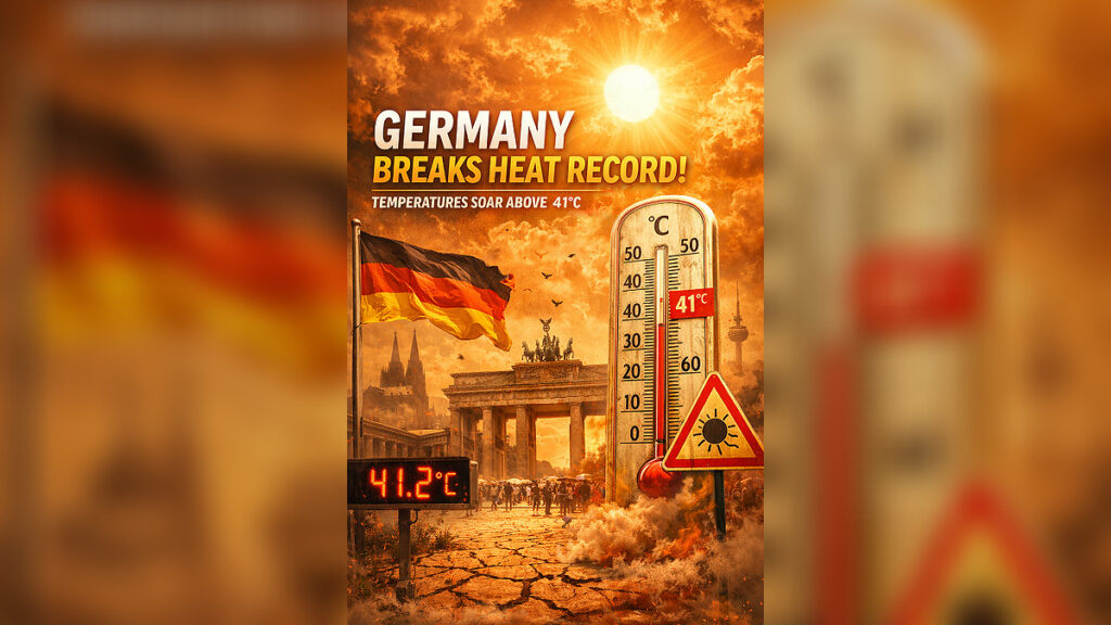 create image for Germany Breaks Its All-Time Heat Record as Temperatures Climb Above 41 Degrees During Powerful Heatwave Sweeping Across Europe