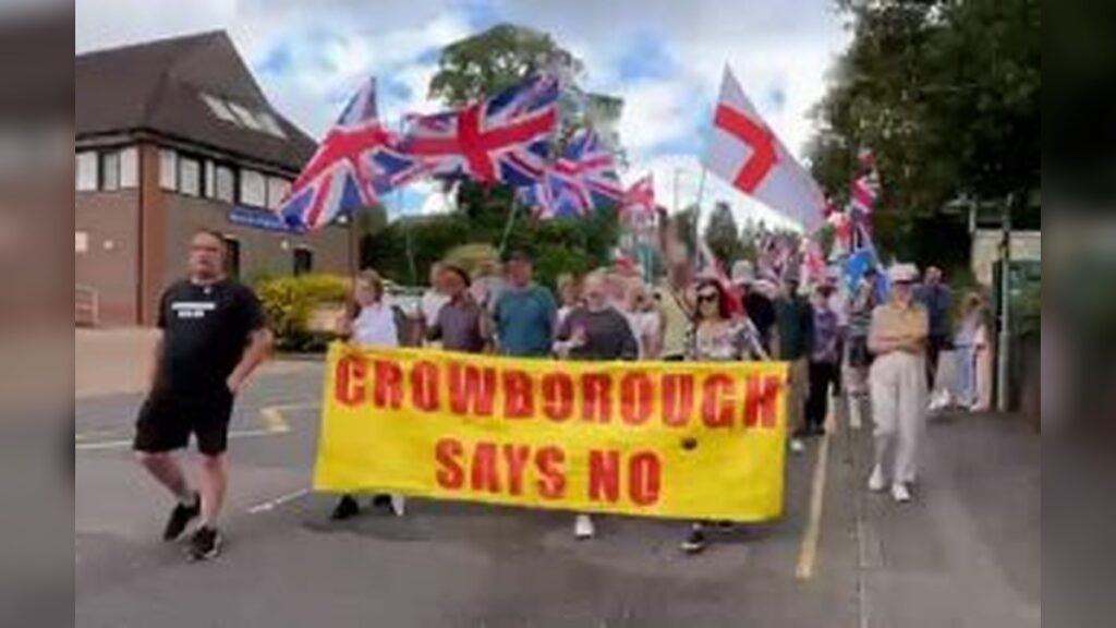 Hundreds of Crowborough Residents March Against Government Plan to Keep Former Military Base Open for Migrants Until 2030 as Tensions Rise Over Asylum Housing