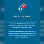 Domino's UK Launches Mock 'Digital Pizza' Initiative and Announces Fictional End to Physical Pizza Production