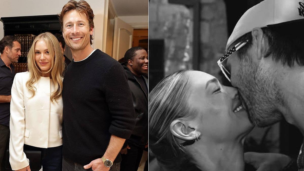 Glen Powell and Michelle Randolph