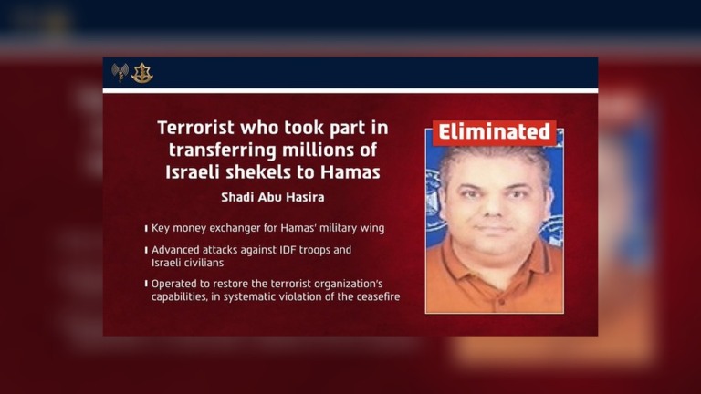 IDF Says ‘Geneva’ Money Exchange Chief Killed After Allegedly Moving Tens of Millions of Shekels to Hamas