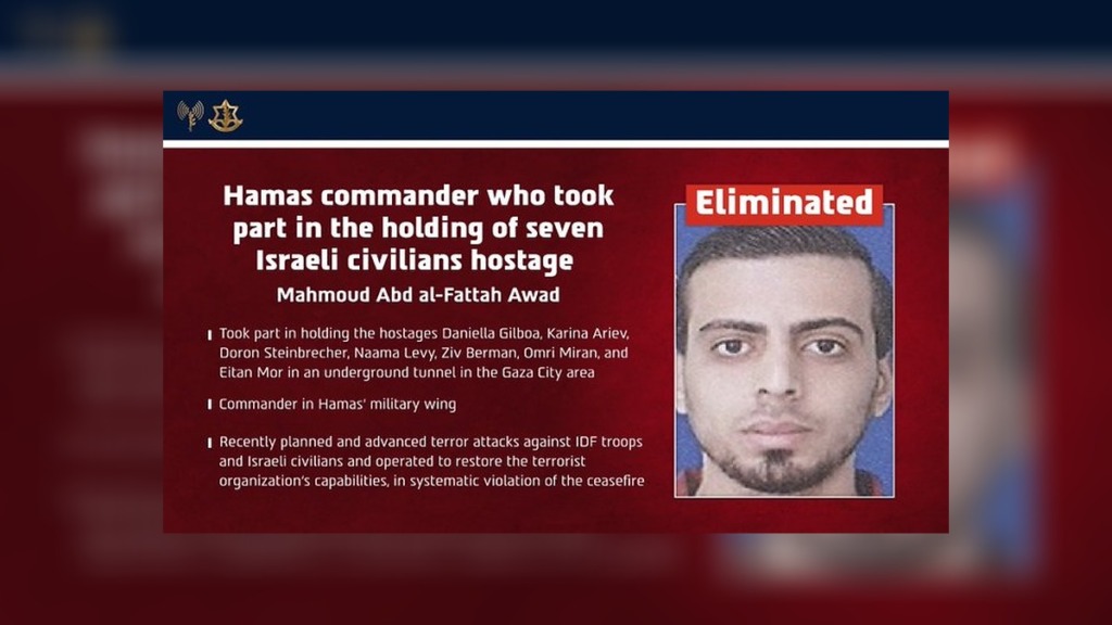 Israel Says Hamas Commander Who Helped Hold Seven Israeli Hostages Underground Killed in Gaza Strike