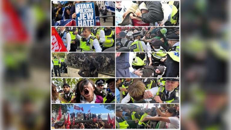 Clashes Erupt at London Gaza Protest as Police Warn Masked Demonstrators Could Face Arrest