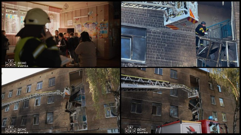 Kyiv School Damaged in Russian Drone Strike as Zelenskyy Calls for More Pressure on Moscow