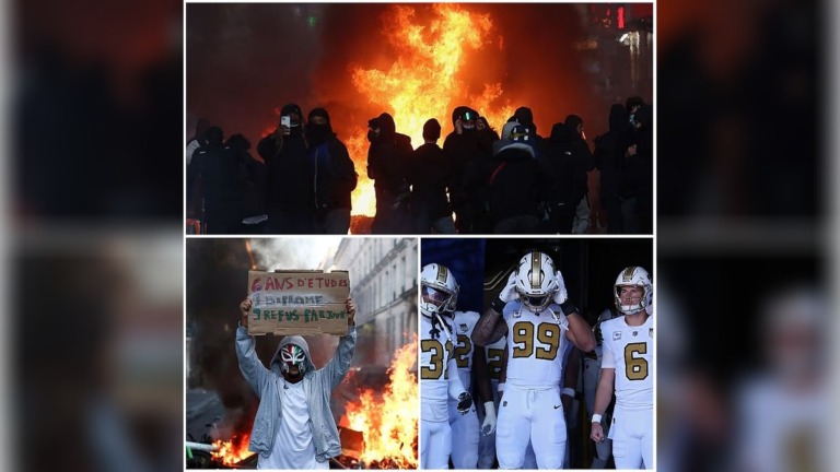 Saints and Steelers Set for Paris Clash as Burning Buildings and Street Violence Rock France