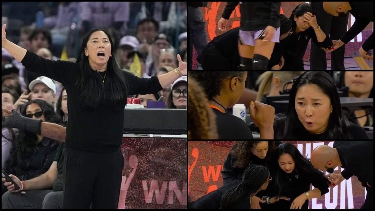 Scary Scenes as Valkyries Coach Natalie Nakase Drops to Her Knees During Playoff Victory