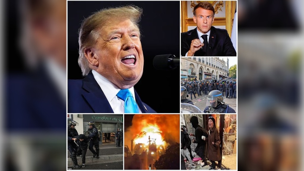 Trump Blames Immigration for France’s Riots as Macron Faces Growing Pressure to Restore Order