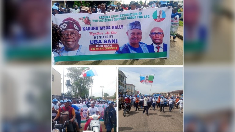 Uba Sani Gets Major 2027 Boost as Kaduna Non-Indigenes Take to Streets in APC Rally